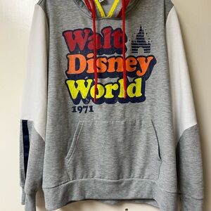 Disney World Gray retro colorful hoodie xl